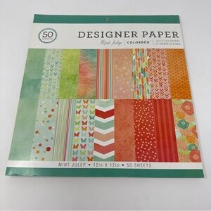 Colorbok Designer Paper Pad Mint Julep 12x12 Scrapbook Paper